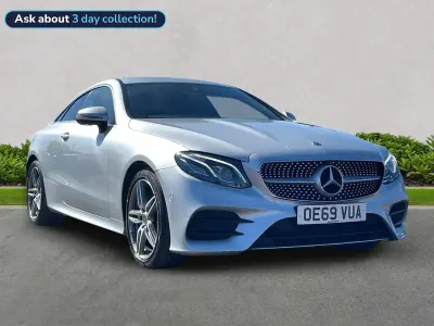 Begagnad Mercedes E220 AMG line 194 HK (142 kW) 2019 Silver Sportkupé
