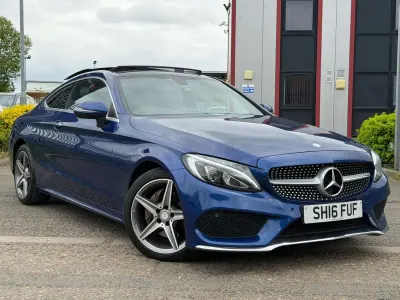 Second-hand Mercedes C220 AMG Line Premium 170 CP (125 kW) 2016 Albastru Coupe
