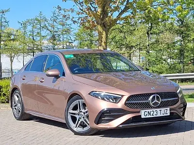 Used Mercedes A200 AMG Line Premium 163 HP (119 kW) 2023 Gold Coupe