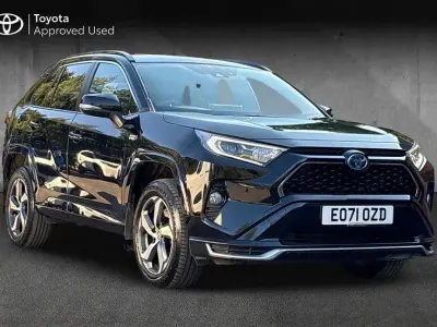 Used Toyota RAV4 Hybrid 302 HP (222 kW) 2021 Obsidian blue with black roof SUV