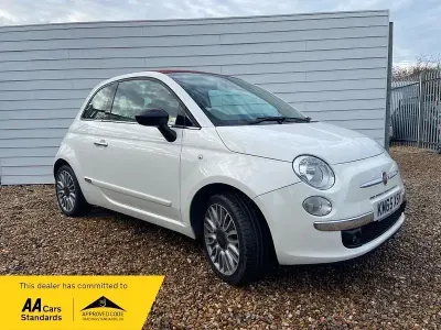 Used Fiat 500 Lounge 69 HP (50 kW) 2015 White Cabriolet