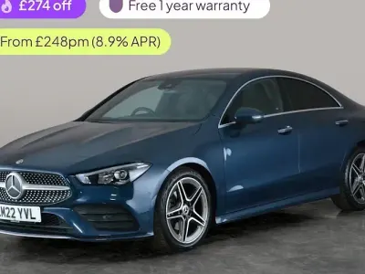 Used Mercedes CLA180 AMG Line Premium 136 HP (100 kW) 2022 Blue Coupe