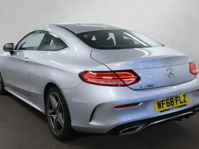 Used Mercedes C200 AMG line 198 HP (145 kW) 2018 Silver Coupe