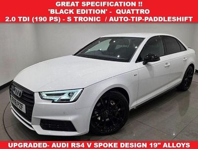 White Used 2018 Audi A4 Black Edition Sedan | £17,250 (Expensive)