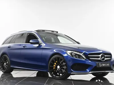 Begagnad Mercedes C250 AMG Line Premium Plus 204 HK (150 kW) 2016 Blå Kombi