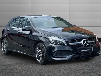 Used Mercedes A160 AMG Line Premium Plus 102 HP (75 kW) 2017 Black Hatchback