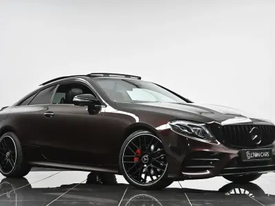 Used Mercedes E220 AMG Line Premium Plus 194 HP (142 kW) 2018 Red Coupe