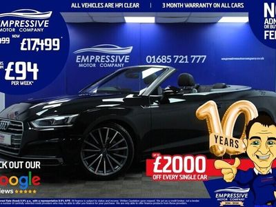 used Audi A5 Cabriolet (2019/69)S Line 40 TDI 190PS S Tronic auto 2d