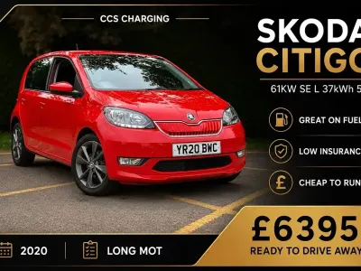 Used Skoda Citigo-e IV SE L 61 kW (83 HP) 2020 Red Hatchback