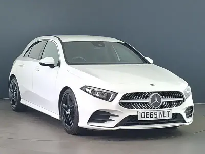 Used Mercedes A200 AMG line 163 HP (119 kW) 2019 White Hatchback