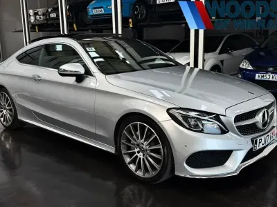 Used Mercedes C220 AMG Line Premium 170 HP (125 kW) 2017 Silver Coupe