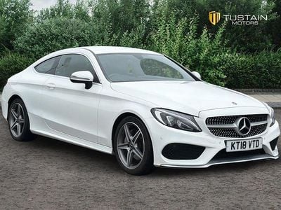 Used Mercedes C220 AMG line 170 HP (125 kW) 2018 White Coupe