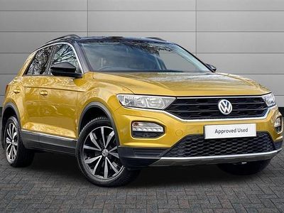 Turmeric yellow with black roof Used 2018 VW T-Roc Design SUV | £14,790 (Fair price)