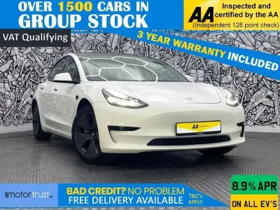 Used Tesla Model 3 Standard Range Plus 366 kW (498 HP) 2021 White Sedan
