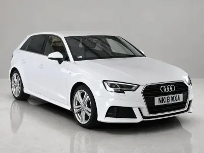 Used Audi A3 S-Line 150 HP (110 kW) 2018 White Sedan