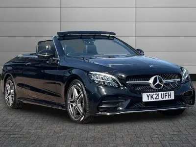 Used Mercedes C300 AMG line 258 HP (189 kW) 2021 Black Cabriolet
