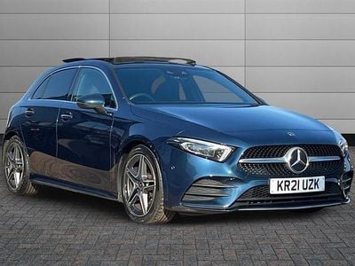 Used Mercedes A180 AMG Line Premium Plus 116 HP (85 kW) 2021 Blue Hatchback