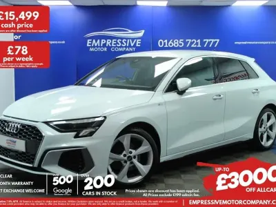 Usado Audi A3 Sportback S-Line 150 HP (110 kW) 2022 Branco Citadino