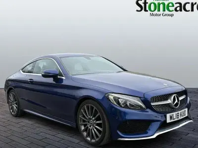 Used Mercedes C200 AMG line 184 HP (135 kW) 2018 Blue Coupe