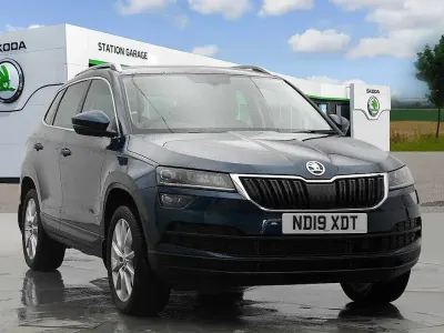 Used Skoda Karoq 110 HP (80 kW) 2019 Lava blue metallic SUV