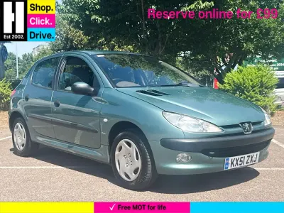 Used Peugeot 206 110 HP (80 kW) 2001 Green Hatchback