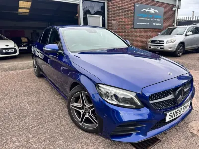 Used Mercedes C220 AMG line 194 HP (142 kW) 2019 Blue Sedan