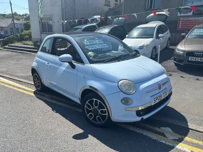 Used Fiat 500 Lounge 100 HP (73 kW) 2009 Blue Cabriolet