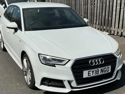 Used Audi A3 S-Line 150 HP (110 kW) 2018 White Sedan