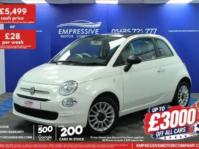 Used Fiat 500 Pop 69 HP (50 kW) 2018 White Hatchback