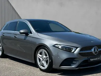 Used Mercedes A200 AMG Line Premium Plus 163 HP (119 kW) 2019 Mountain grey metallic Hatchback