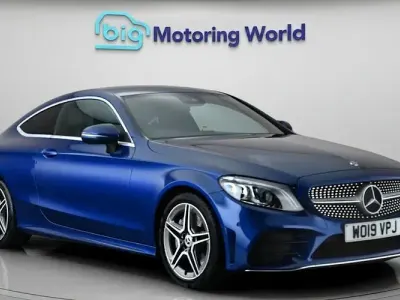 Used Mercedes C300 AMG line 245 HP (180 kW) 2019 Blue Coupe
