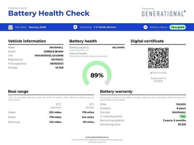 Used Vauxhall Corsa-e 100 kW (136 HP) 2020 Blue Hatchback