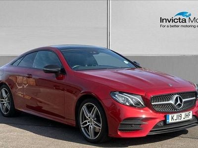 Used Mercedes E220 AMG Line Premium 194 HP (142 kW) 2019 Designo hyacinth red Coupe