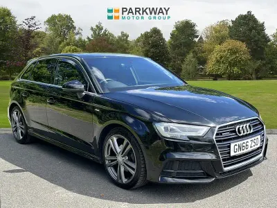Used Audi A3 S-Line 150 HP (110 kW) 2016 Black Hatchback