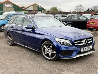 Used Mercedes C220 AMG line 167 HP (122 kW) 2015 Blue Estate