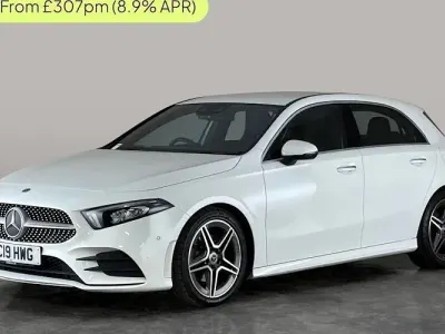Used Mercedes A180 AMG Line Premium 136 HP (100 kW) 2019 White Hatchback