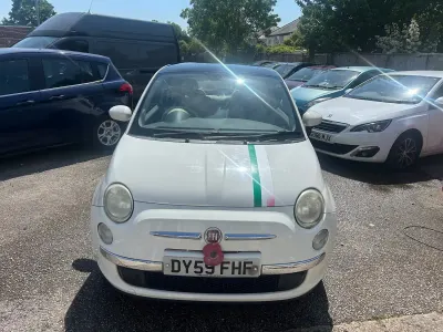 Used Fiat 500 Lounge 69 HP (50 kW) 2009 White Cabriolet