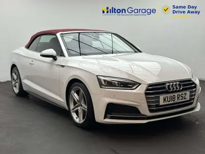 Used Audi A5 Cabriolet S-Line 190 HP (139 kW) 2018 White Cabriolet