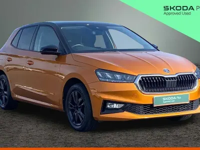 Used Skoda Fabia Colour Edition 59 HP (43 kW) 2022 Phoenix orange metallic black magic pearl effect Hatchback