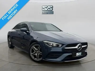 Begagnad Mercedes CLA200 AMG line 163 HK (119 kW) 2021 Blå Sportkupé
