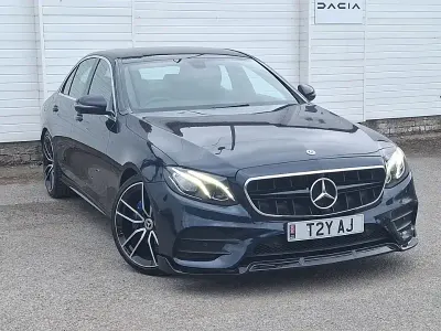 Used Mercedes E220 AMG line 194 HP (142 kW) 2017 Blue Sedan