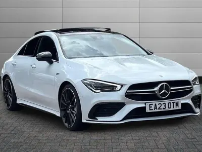 Used Mercedes CLA35 AMG Premium Plus 306 HP (225 kW) 2023 Moonstone white Sedan