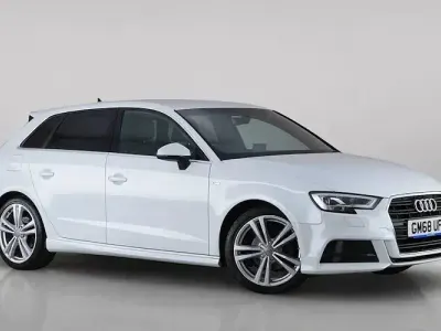 Used Audi A3 Sportback S-Line 150 HP (110 kW) 2019 White Hatchback