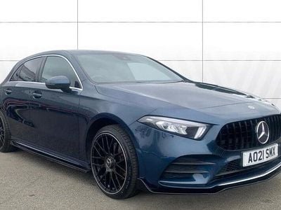 Used Mercedes A250 AMG line 218 HP (160 kW) 2021 Blue Hatchback