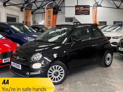 Used Fiat 500 Lounge 69 HP (50 kW) 2019 Black Cabriolet