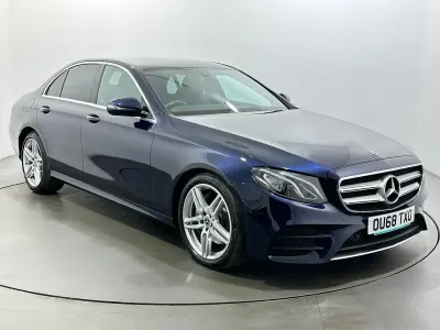 Used Mercedes E220 AMG line 194 HP (142 kW) 2018 Blue Sedan