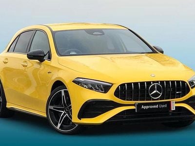 Yellow Used 2023 Mercedes A35 AMG Premium Hatchback | £31,995 (A bit pricey)