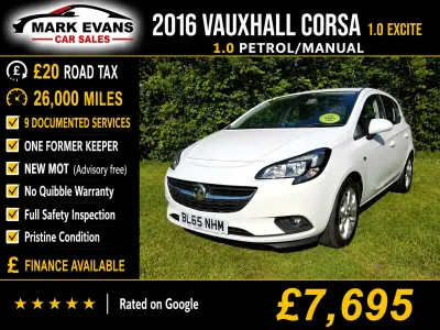 Used Vauxhall Corsa Excite 2016 White Hatchback