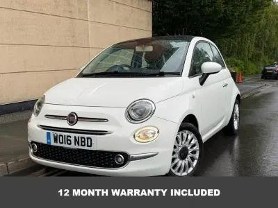 Used Fiat 500 Lounge 69 HP (50 kW) 2016 White Hatchback