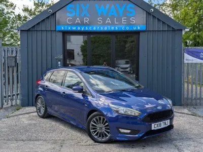 Begagnad Ford Focus ST-Line 2018 Blå Halvkombi